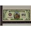 Image 1 : 2014 ONE DISNEY DOLLAR CRISP UNC COLORIZED BILL