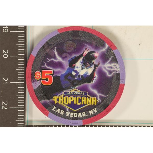 $5 TROPICANA CASINO CHIP 2002 BIG GAME DAY