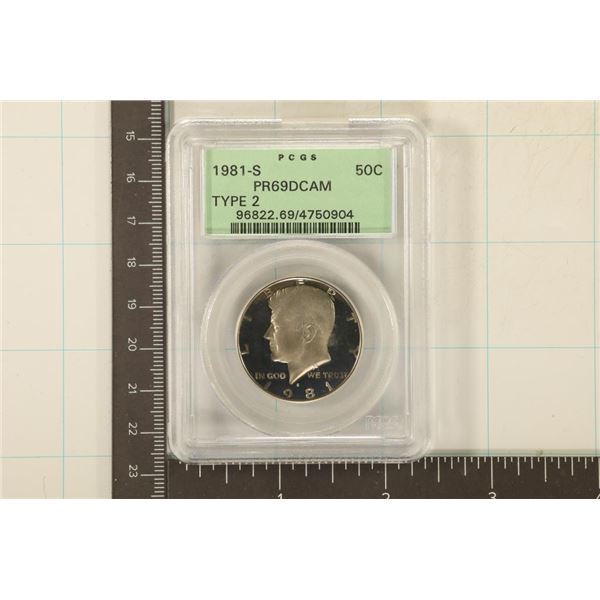 1981-S TYPE 2 KENNEDY HALF DOLLAR PCGS PR69 DCAM