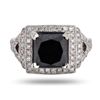 Image 1 : 5.59 ctw Black Diamond Platinum Ring (6.28 ctw Diamonds)