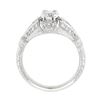 Image 8 : New 14k White Gold.85 ctw Round Diamond Milgrain & Wheat Engraved Engagement Rin
