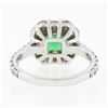 Image 6 : NEW 18k TT Gold 2.51 ctw GIA Colombia Green Emerald w/ Diamond Halo Cocktail Rin