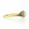 Image 5 : Antique Art Deco 14k TT Gold .14 ctw European Diamond Solitaire Open Engraved Ri