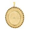 Image 2 : Vintage 14K Gold Garnet & Pearl Large Textured Oval Reversible Locket Pendant