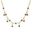 Image 3 : 14k Rose Gold 0.80 ctw Round Bezel Ruby w/ Dangle Adjustable Cable Chain Necklac