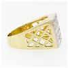 Image 5 : FIERY Men's 14K Gold 1.44 ctw Round Brilliant Pave Diamond Open Platter Ring
