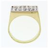 Image 8 : FIERY Men's 14K Gold 1.44 ctw Round Brilliant Pave Diamond Open Platter Ring