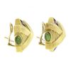 Image 4 : Vintage Esti Frederica 18K Gold Pink & Green Tourmaline Matte Textured Earrings