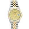 Image 2 : Rolex Mens 2T Yellow Gold And Stainless Steel Champagne Jubilee Dial 18K Diamond