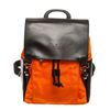 Image 1 : Gucci Black and Orange Leather Nylon Backpack