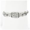 Image 2 : Antique Art Deco Platinum 5.54 ctw GIA European Diamond Fancy Link Belly Bracele