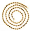 Image 3 : Unisex 18K Yellow Gold Long 28" 4.9mm Wide Polished Rope Chain Necklace 21g