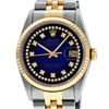 Image 2 : Rolex Mens Two Tone Blue Vignette Diamond Dial 36MM Datejust Wristwatch