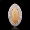 Image 1 : 4.81 ctw Opal and 1.59 ctw Diamond 14K White Gold Ring
