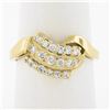 Image 1 : ArtCarved 14K Gold .45 ctw Round Brilliant Pave Diamond Curved 3 Row Polished Ri