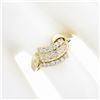 Image 3 : ArtCarved 14K Gold .45 ctw Round Brilliant Pave Diamond Curved 3 Row Polished Ri
