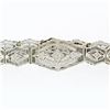 Image 2 : Antique Art Deco Esemco 14k White Gold Diamond Milgrain Filigree Buckle Bracelet