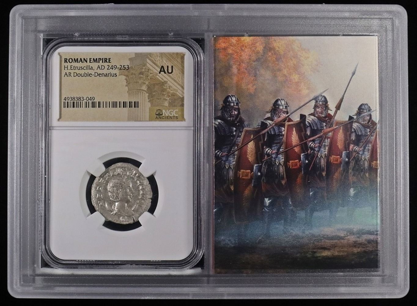 AD 249-253 H. ETRUSCILLA AR DOUBLE-DENARIUS NGC AU