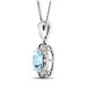Image 3 : 14KT White Gold 1.48ctw Aquamarine and Diamond Pendant