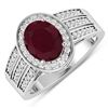 Image 1 : 14KT White Gold 2.3ctw Ruby and Diamond Ring