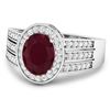 Image 2 : 14KT White Gold 2.3ctw Ruby and Diamond Ring