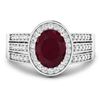 Image 3 : 14KT White Gold 2.3ctw Ruby and Diamond Ring