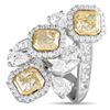 Image 1 : Salavetti 18K White Gold 5.70ct Diamond Cluster Bypass Ring