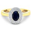 Image 1 : 14KT Yellow Gold 0.90ct Blue Sapphire and Diamond Ring