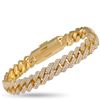 Image 1 : 14KT Yellow Gold 8.94ctw Diamond Cuban Link Bracelet
