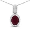 Image 1 : 14KT White Gold 2.3ctw Ruby and Diamond Pendant