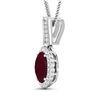 Image 2 : 14KT White Gold 2.3ctw Ruby and Diamond Pendant