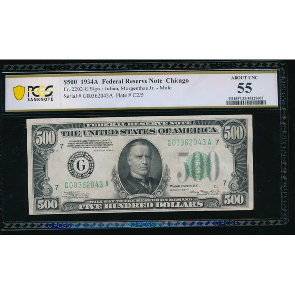 1934A $500 Chicago FRN PCGS 55