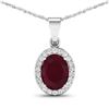 Image 1 : 14KT White Gold 2.3ctw Ruby and Diamond Pendant