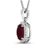Image 2 : 14KT White Gold 2.3ctw Ruby and Diamond Pendant
