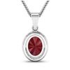 Image 3 : 14KT White Gold 2.3ctw Ruby and Diamond Pendant