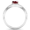 Image 4 : 14KT White Gold 1.5ctw Ruby and Diamond Ring