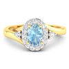 Image 3 : 14KT Yellow Gold 0.51ctw Aquamarine and Diamond Ring