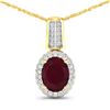 Image 1 : 14KT Yellow Gold 2.3ctw Ruby and Diamond Pendant