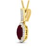 Image 2 : 14KT Yellow Gold 2.3ctw Ruby and Diamond Pendant