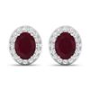 Image 1 : 14KT White Gold 3ctw Ruby and Diamond Earrings