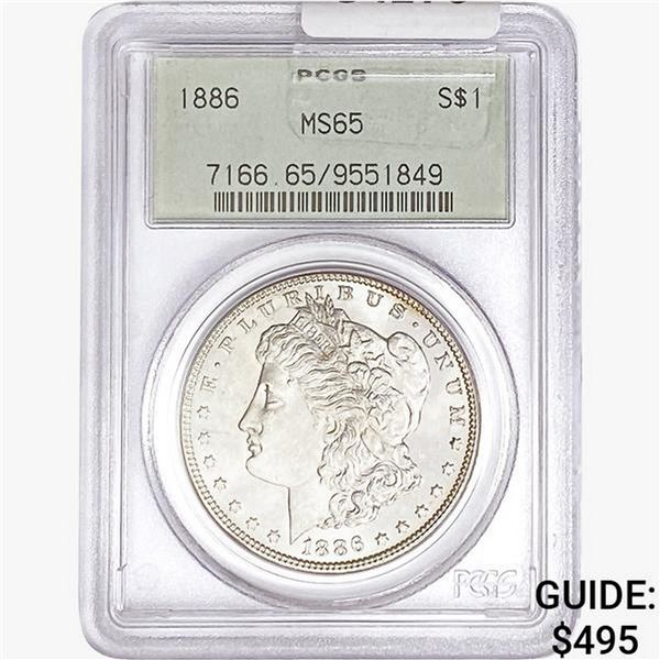 1886 Morgan Silver Dollar PCGS MS65