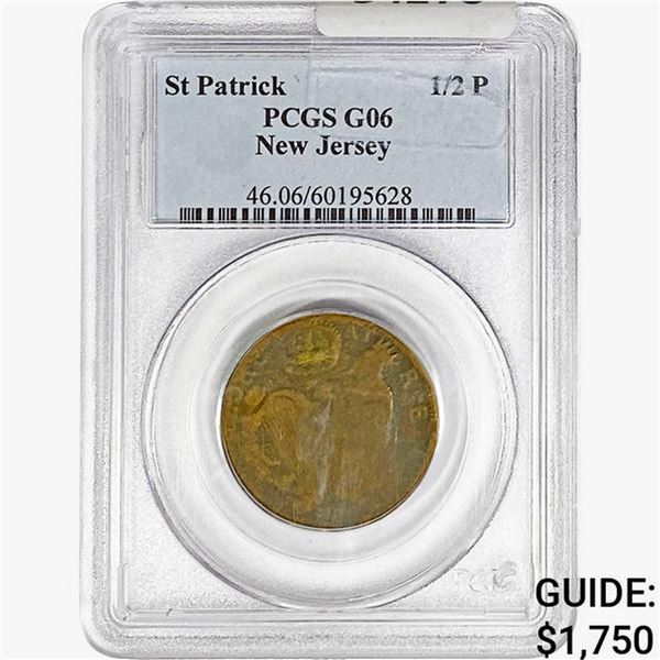 St. Patrick Half Penny New Jersey PCGS G06
