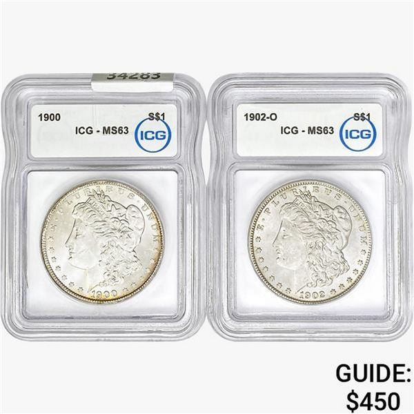 [2]1900-1902 Morgan Silver Dollar ICG MS63