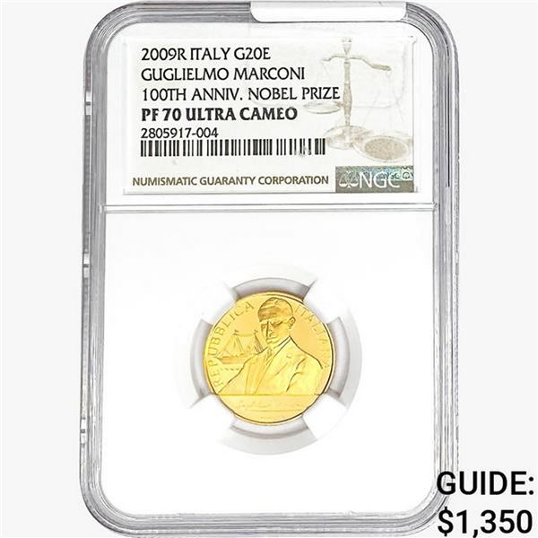 2009R 1/5oz Gold Italy 20 Euro-Marconi NGC PF70 UC