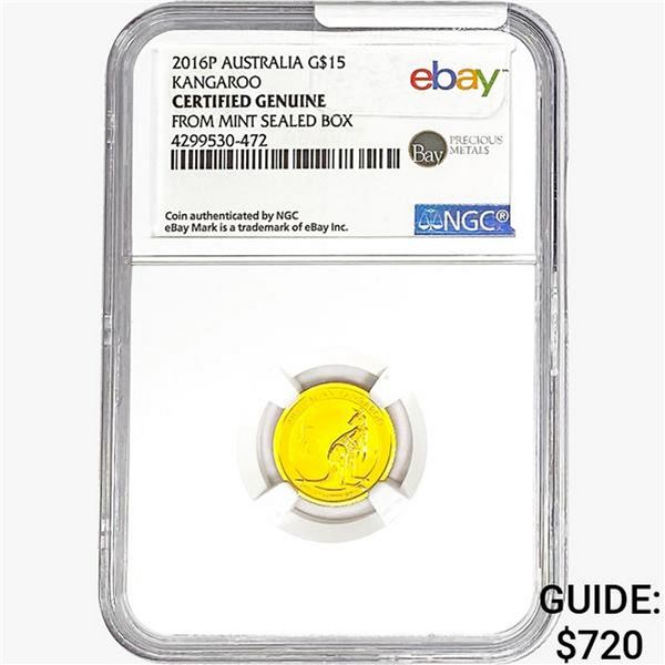 2016-P 1/10oz G$15 Australia Kangaroo NGC Genuine