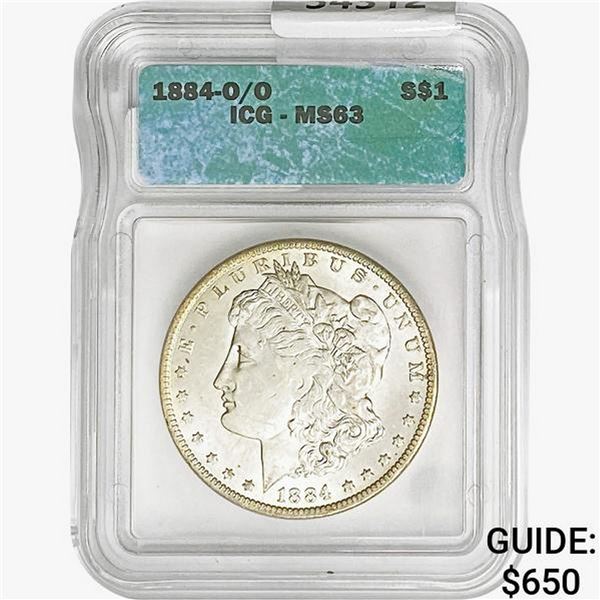 1884-O/O Morgan Silver Dollar ICG MS63