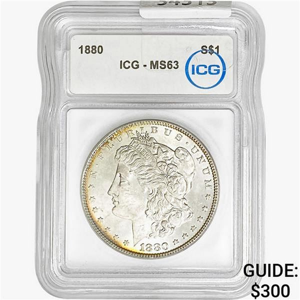 1880 Morgan Silver Dollar ICG MS63