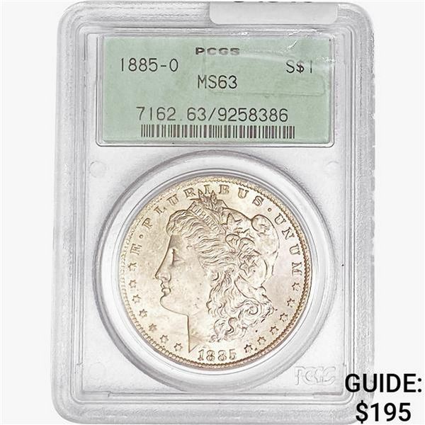 1885-O Morgan Silver Dollar PCGS MS63