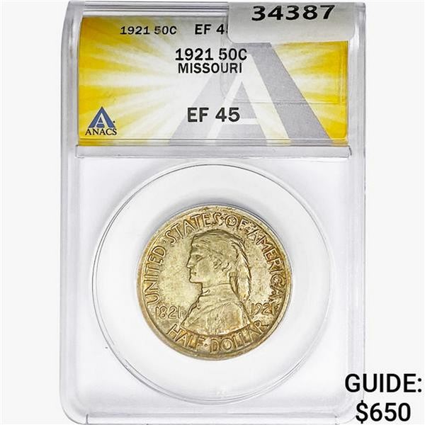 1921 Missouri Half Dollar ANACS EF45