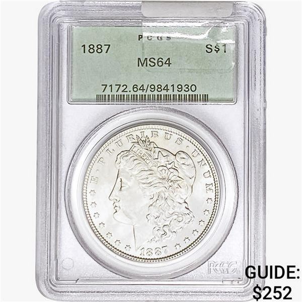 1887 Morgan Silver Dollar PCGS MS64